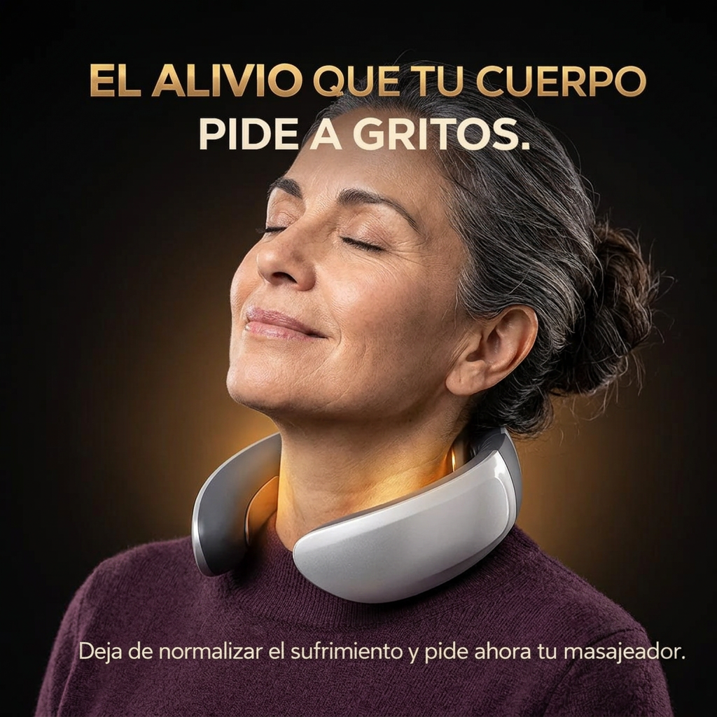 AuraRelax™ | Masajeador Cervical Inteligente EMS con Calor Terapéutico